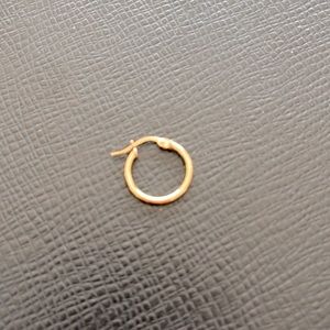 Gold Plated Sterling Silver Single Hoop Earring. 15mm Stamped 925